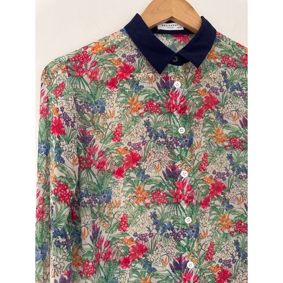 Equipment Femme Floral Silk Button-Up Blouse - Multicolor XS - Picture 4 of 7